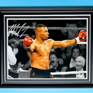 Mike Tyson Signed Photo In Luxury Handmade Wooden Frame & AFTAL Member Certificate Of Authenticity Autograph Boxing Memorabilia Poster