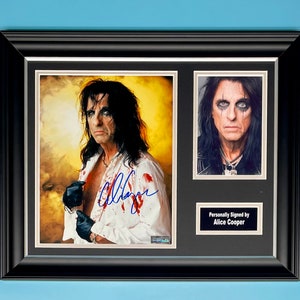 Alice Cooper Signed Photo In Luxury Handmade Wooden Frame & AFTAL Member Certificate Of Authenticity Autograph Music Memorabilia Poster