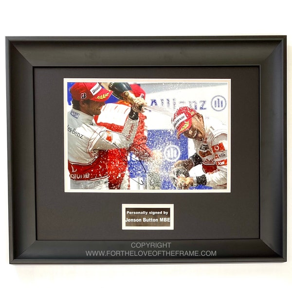 Jenson Button Signed Autograph Motor Racing Memorabilia Formula One Photo In Luxury Handmade Wooden Frame &AFTAL Certificate Of Authenticity