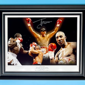 Johnny Nelson Signed Photo In Luxury Handmade Wooden Frame & AFTAL Member Certificate Of Authenticity Autograph Boxing Memorabilia Poster