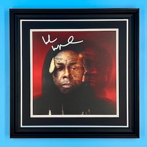 Foto autografata di Lil Wayne in lussuosa cornice in legno fatta a mano e certificato di autenticità Tha Carter VI Poster Memorabilia musicale Autografo Auto