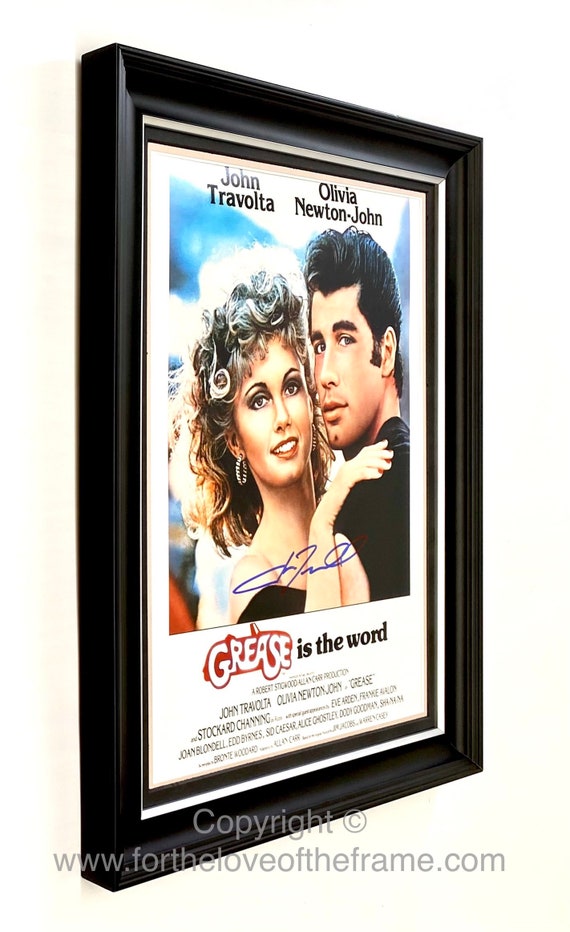 ジョン・トラボルタの直筆サイン入り映画記念品 グリース映画ポスター 