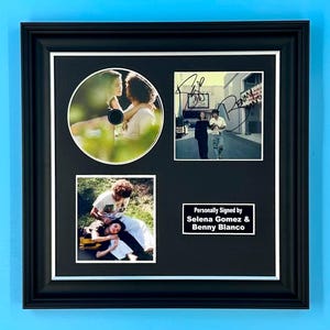 Benny Blanco & Selena Gomez Signed Photo And CD In Luxury Handmade Wooden Frame With COA Poster Memorabilia Autograph Auto