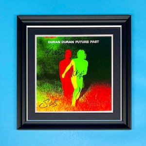 Duran Duran Signed Future Past Album Cover Photo In Luxury Handmade Wooden Frame & AFTAL Member COA Music Autograph Memorabilia Poster