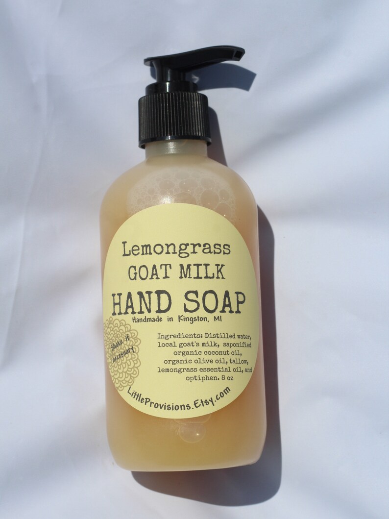 Local Goat Milk Liquid Hand Soap 8oz 12oz Pump Moisturizing Etsy
