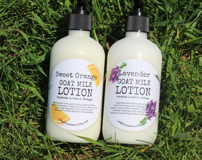 Handmade Goat Milk Lotion: Organic Shea, Orange & Lavender