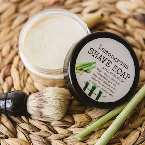 Shaving Kit Moisturizing Goat Milk Shave Soap Set with Shave Brush Sensitive Skin