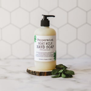 Local Goat Milk Liquid Hand Soap 8oz 12oz Pump Moisturizing Sensitive Skin Eczema Organic Peppermint Sweet Orange Spice Lavender Lemongrass image 10