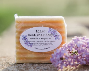 Lilac Goat Milk Soap Made in Michigan Organic Rustic Unrefined Baby Sensitive Local Handmade Nourish Your Skin Eczema Relax Moisturize