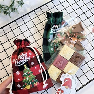3 x Christmas Gift Christmas chocolate Holder For Christmas Pouch with Chocolates Candy (3 pcs)