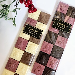 Regalo de Navidad Regalo de chocolate de Navidad Regalo de feliz año nuevo Dulce de chocolate Chocolate rubí con Papá Noel (3 juegos)