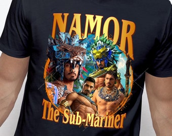 Camisa NAMOR Vintage Graphic Gold Text, The Sub-Mariner Shirt, Marvel Shirt, Movie shirt