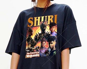 Camisa SHURI gráfica vintage, camisa Black Panther 2, Wakanda Forever, La princesa de Wakanda, camisa Marvel, camiseta de película