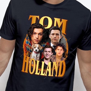 Vintage Graphic Gold Text TOM HOLLAND, Peter Parker, Spider-man, Uncharted, Movie shirt