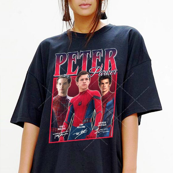 Spider-man Signature Shirt, Tom Holland Homage Tshirt, Tobey Maguire Fan Tees, Andrew Garfield Retro 90s Sweater, Spiderman Merch Gift