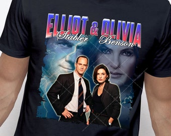Vintage Graphic Elliot Stabler and Olivia Benson Law and Order SVU Couple Shirt, Movie Shirt