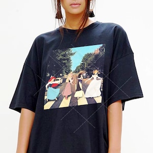 Funny Disney Princess Road to Abbey, Ariel Mermaid, Sleeping Beauty, Snow White, Cinderella shirt