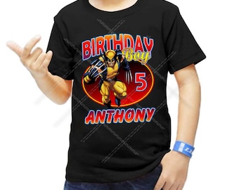 Personalized Wolverine Birthday T-shirt: Custom Cotton Jersey