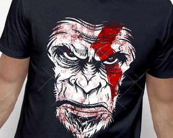 Funny Parody Caesar God of War Face, Caesar shirt, God of War Tee,  Planet of the Apes shirt, Movie Shirt