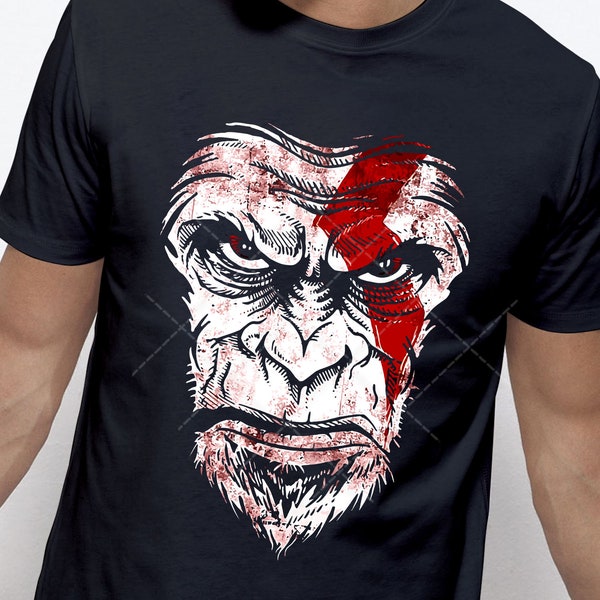 Funny Parody Caesar God of War Face, Caesar shirt, God of War Tee,  Planet of the Apes shirt, Movie Shirt