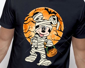 Funny Disney Mickey Mouse Mummy Holding Pumpkin Halloween Night shirt