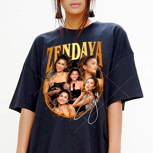Vintage Graphic Gold Text ZENDAYA, American actress, Spider-man, Michelle Jones, Movie shirt