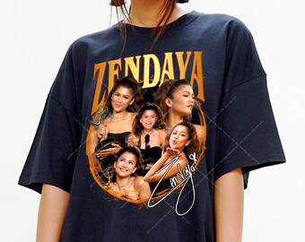 Vintage Graphic Gold Text ZENDAYA, American actress, Spider-man, Michelle Jones, Movie shirt