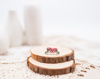 mushroom studs, whimsical mushroom studs, cottagecore earrings, handmade earrings, handmade jewelry, stud earrings