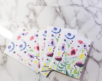 Very pretty watercolor floral note cards, blank note cards, greeting cards, blank greeting cards, notecards, floral notecards,