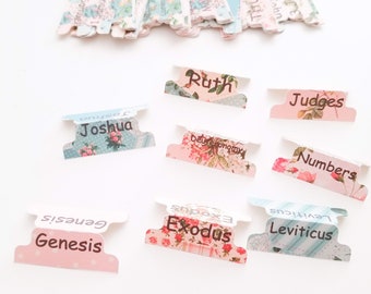 Pink bible book tabs, custom bible tabs, Christian gift, gift for her, bible tabs, bible accessories