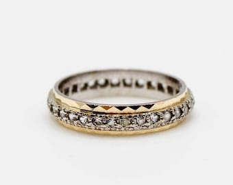 Vintage 9ct Solid Gold Gemset Eternity Ring