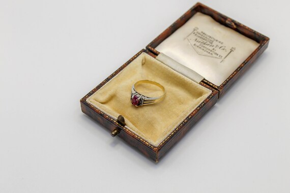 Vintage Natural Ruby Ring: 9ct Gold & Sterling Si… - image 8