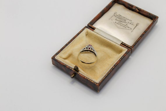 Vintage Natural Ruby Ring: 9ct Gold & Sterling Si… - image 9