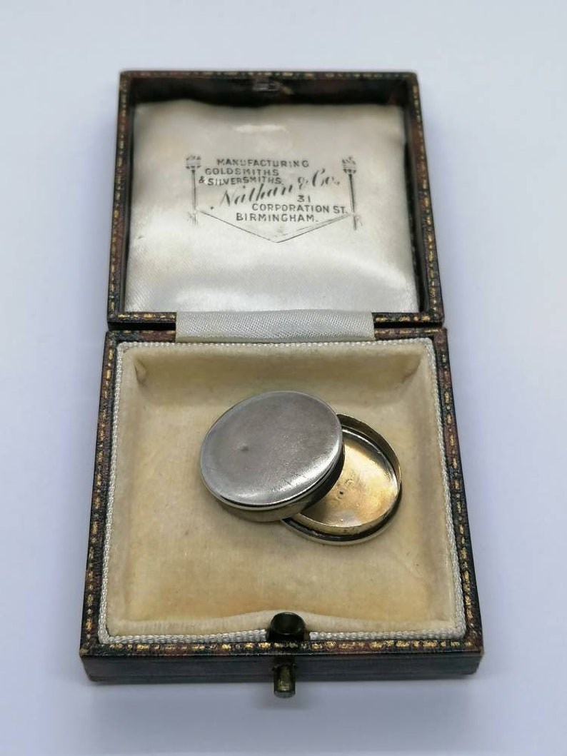 1911 Sterling Silver Box Victorian Pill Box Victorian Sterling Silver Birmingham Hallmark Antique Miniature Miniature Box