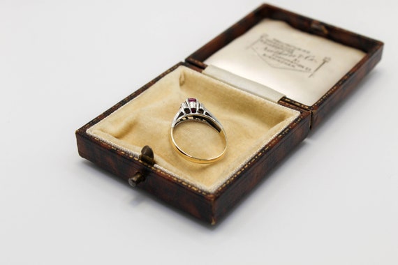 Vintage Natural Ruby Ring: 9ct Gold & Sterling Si… - image 5
