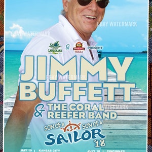 Jimmy Buffett 2018 Tour poster Son Of A Son Of A Sailor Parrot Head Rare