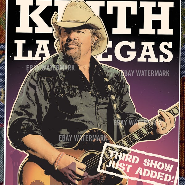 Toby Keith Final Show 2023 Las Vegas poster Rare