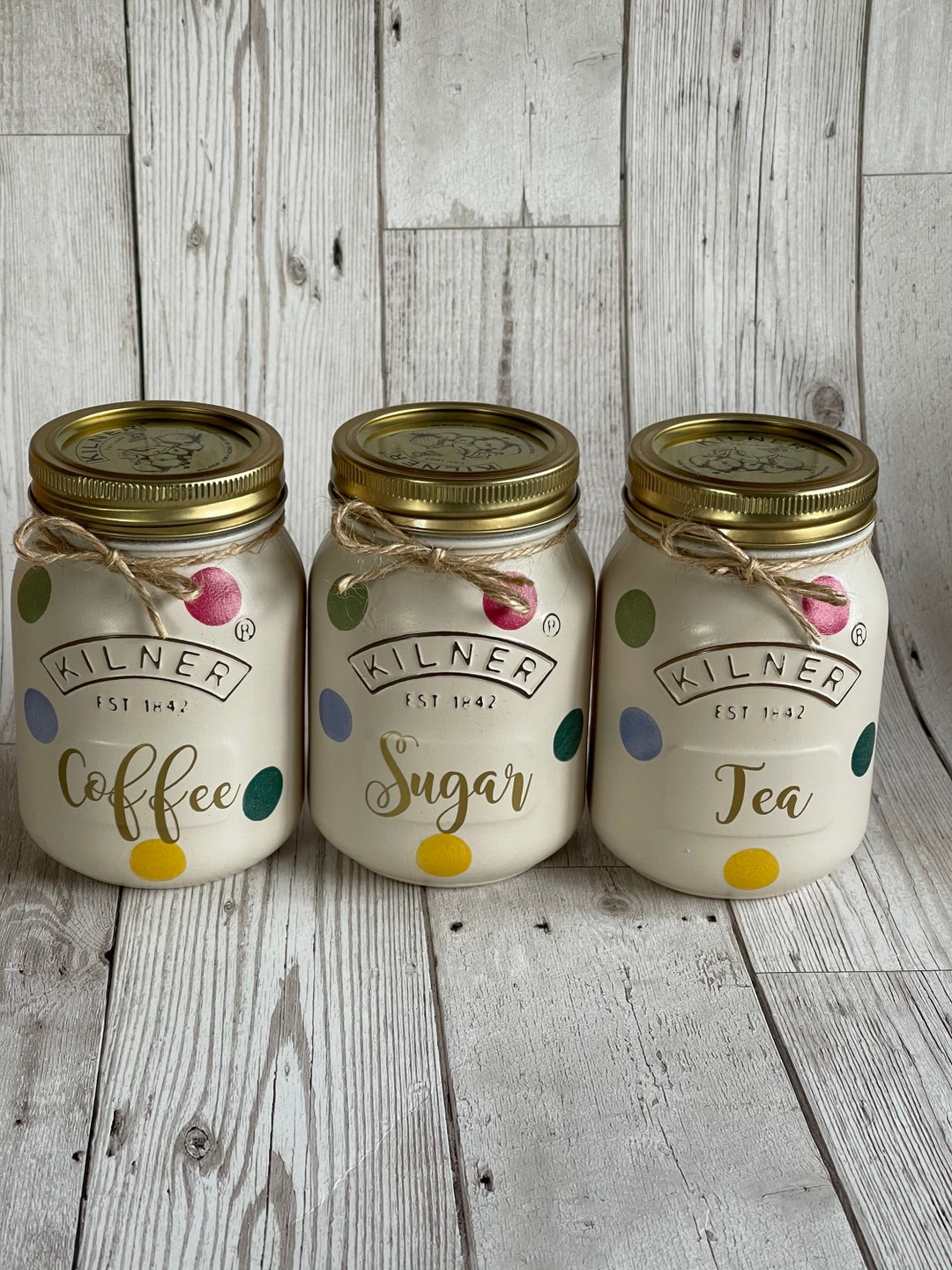 Emma Bridgewater Inspired Kilner Jars , Kitchen Caddy Set , Storage