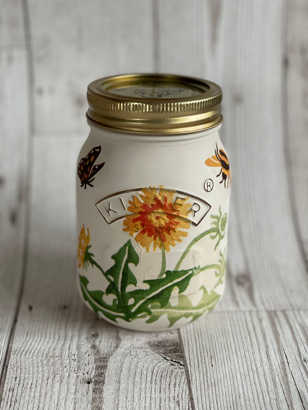 Emma Bridgewater Inspired Kilner Jars, Dandelion Design, Wild Flower