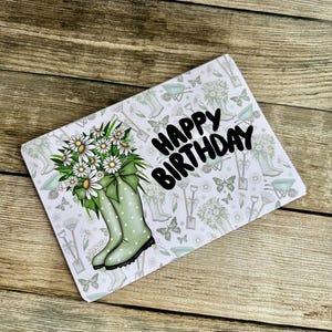 Gorgeous gardening theme greetings card, singles or a pack of 3, Birthday or Just for You