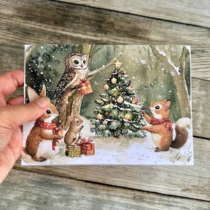 Gorgeous wood land animals theme greetings card, singles or a pack of 3,