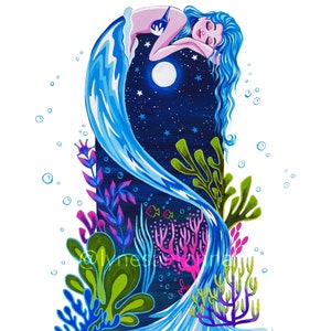 Mermaid corals at night Print