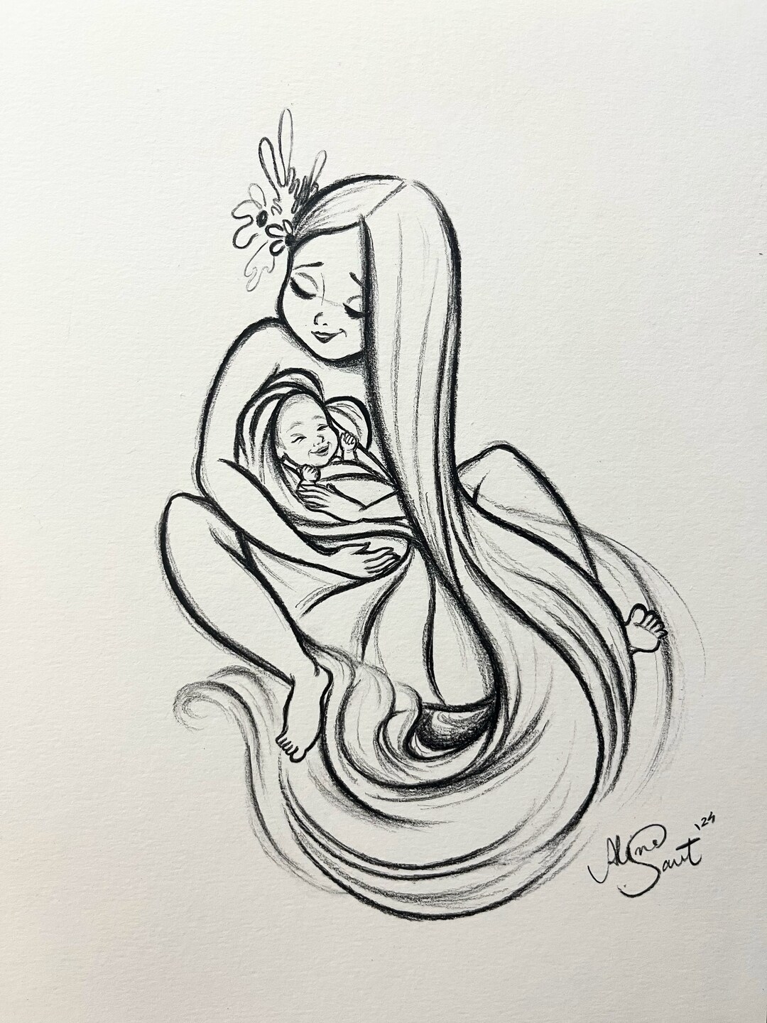 Original Sketch the Born - Etsy