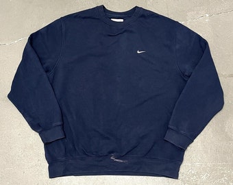 2000’s Nike Small Logo Crewneck Sweater Navy XL