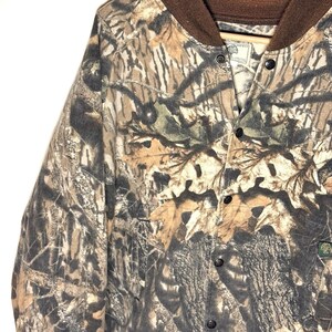 Vintage Mossy Oak Camo Bomber Jacket Size Large 1980s image 3