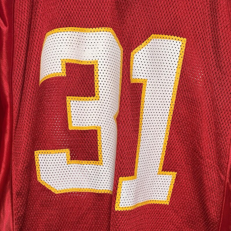 Koszulka Reebok Priest Holmes Kansas City Chiefs Vintage, rozmiar L, czerwona, NFL Y2K zdjęcie 10