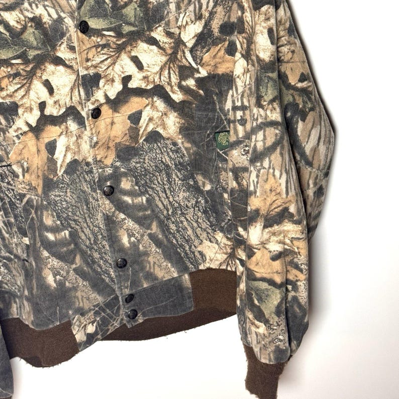 Vintage Mossy Oak Camo Bomber Jacket Size Large 1980s image 5