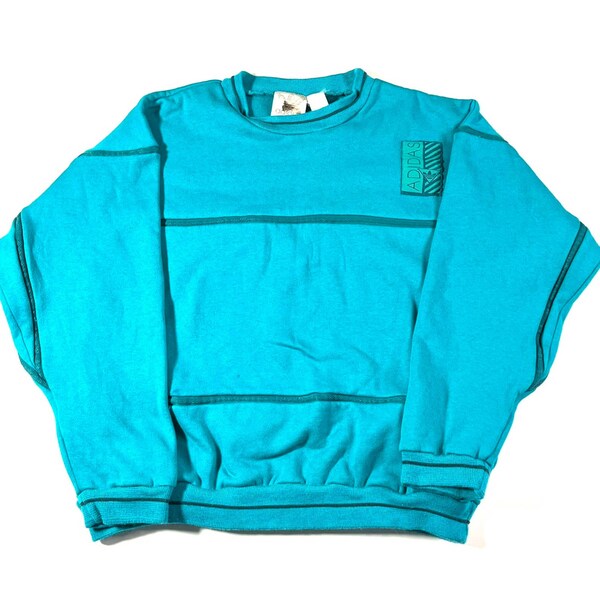 Suéter Adidas Crewneck Vintage 1980 Medium Teal