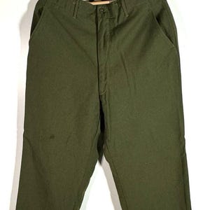 Vintage 1950’s Military M-1951 Wool Field Trousers Green Military Korean War Med