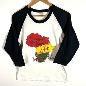 Vintage 1990’s African American 3/4 Sleeve Graphic T-shirt Size Large
